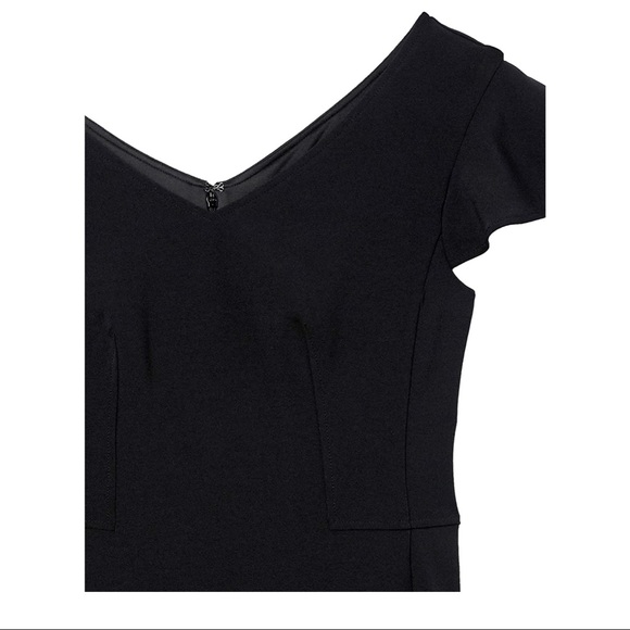 Lark & Ro Flutter Sleeve V Neck Sheath Dress - Picture 5 of 11